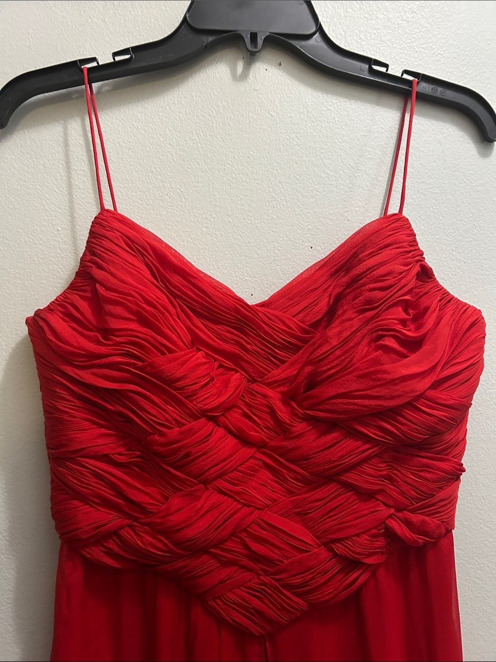 Red Ruched Spaghetti-Strap Maxi Dress - Picture 3 of 5